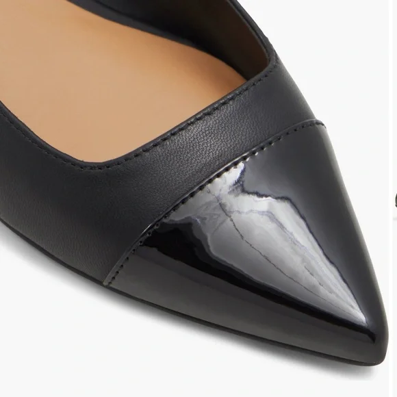 Aldo Black Fleure Slingback Pointed Cap Toe Flats for Women - Picture 3 of 5